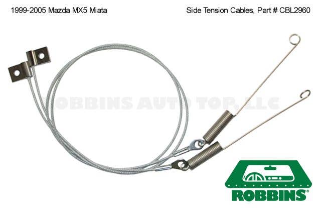 Side Tension Cable, Mazda, Miata, 1999-2005