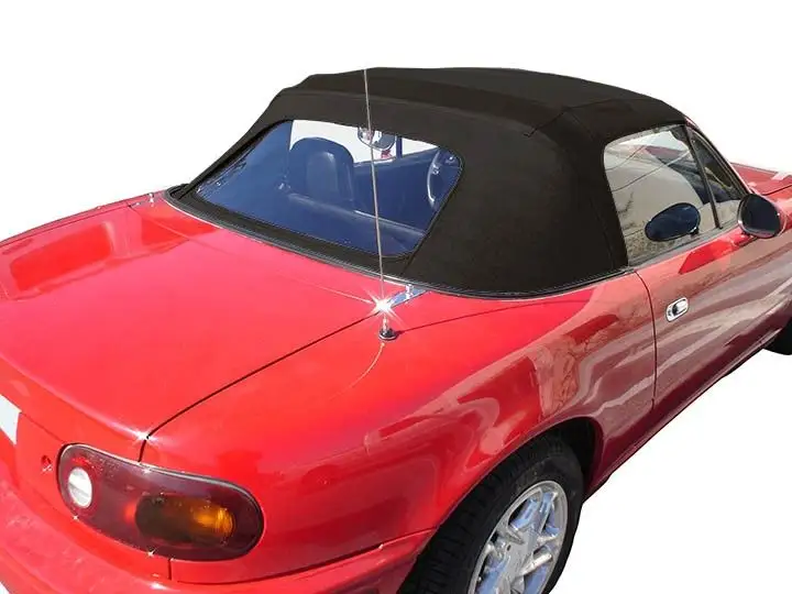Convertible Soft Top Mazda Miata MX5 1990-97 Factory Style with Plastic  Window with zipper no rain rail Stayfast 848 Black Canvas