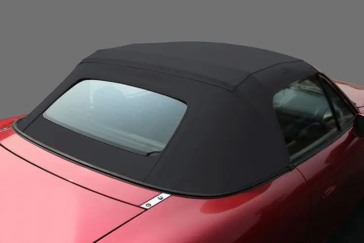 Convertible Soft Top Mazda Miata MX5 1995-2005 Style with Defroster Glass Window no zipper no rail HAARTZ Stayfast 848 Black Canvas