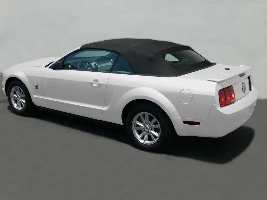 Replacement Convertible Soft Top with Heated Glass for Ford Mustang  2005-2014, Sailcloth 1612 Black Vinyl