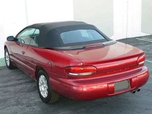 Chrysler Sebring 1996-2000 Convertible Top, Sailcloth 1612 Black Vinyl, Combo Front & Heated Glass Window Section