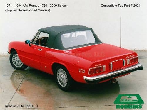 Robbins Auto Top | #2021 Alfa Spider with Vinyl Padded Quarters