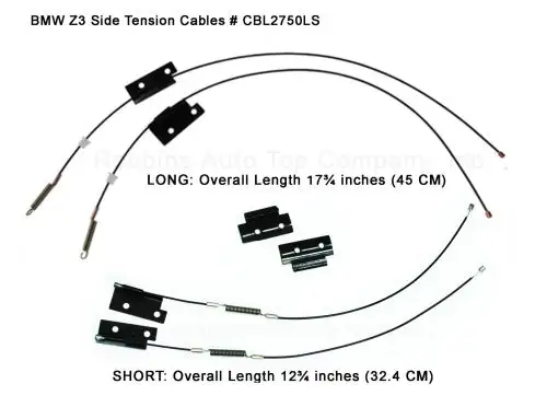BMW, Z3, 1996-2002, OEM Match Side Tension Cables, Includes Long and Short Types