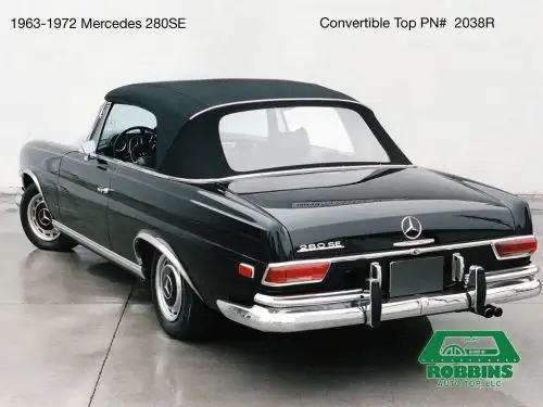 Convertible Soft Top for Mercedes SE, Seb 1963-72 Gray window Lining With Plastic Window 