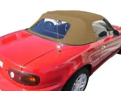 Mazda Miata MX5 1990-1997 Convertible Top, Factory Style with Plastic Window, Zipper, with Rain Rail